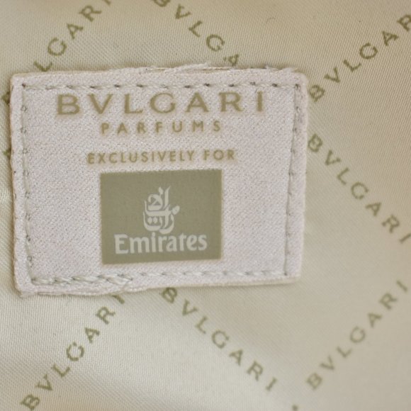 BVLGARI: Beige & "Logo", Travel/Cosmetic Bag (gc) - Picture 9 of 10